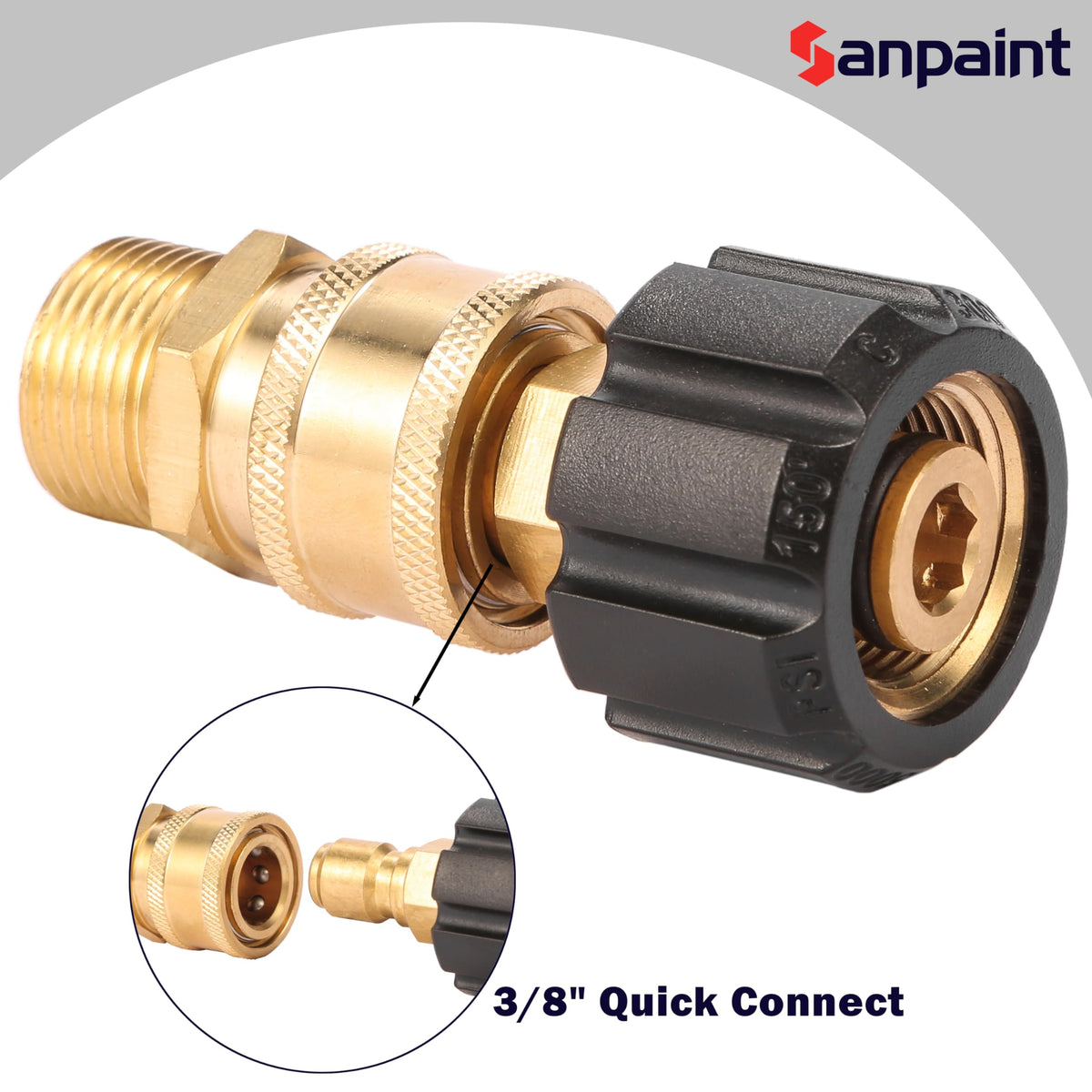 Sanpaint M22-15 to 3/8 inch adapter simplifies hose conversions