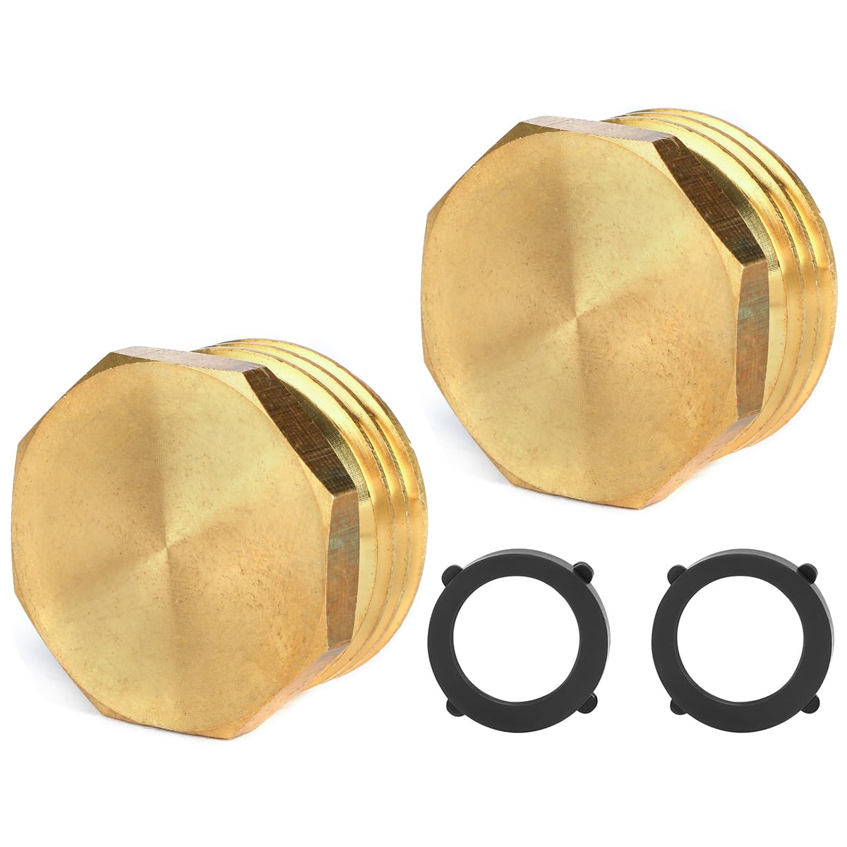 Sanpaint brass pipe plug for outer garden hose 3/4in GHT—durable end-cap prevents leaks