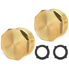 Sanpaint brass pipe plug for outer garden hose 3/4in GHT—durable end-cap prevents leaks