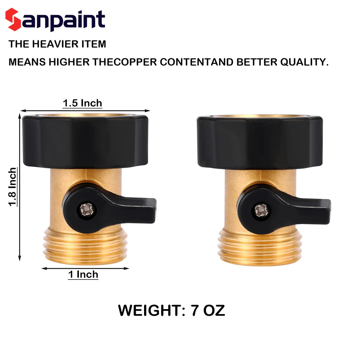 Sanpaint packaging includes four valves for convenient replacement and multi-outlet use