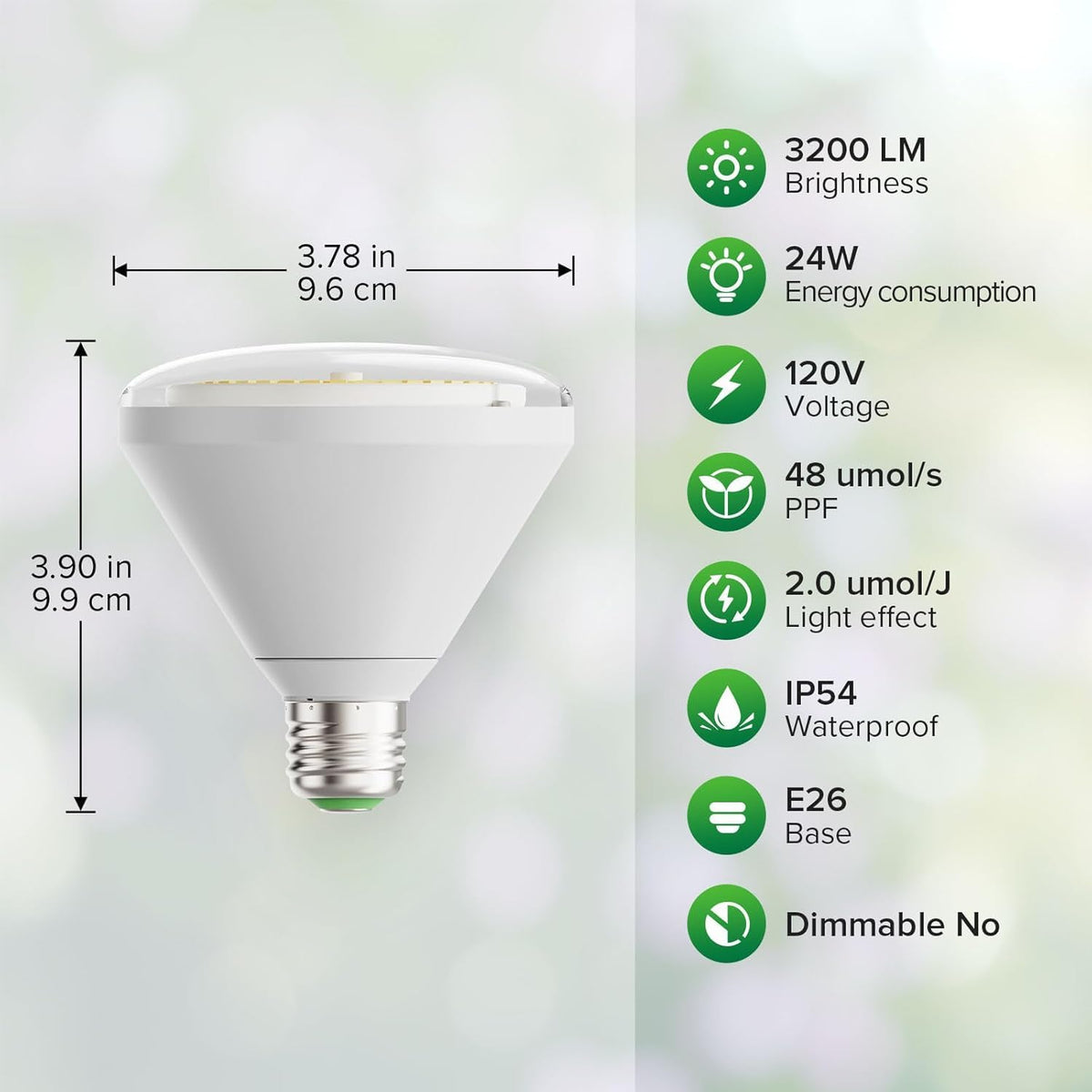 SANSI BR30 with 120-degree beam offers even coverage for clusters of plants