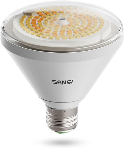 SANSI BR30 full-spectrum grow bulb delivering balanced light for indoor plant health