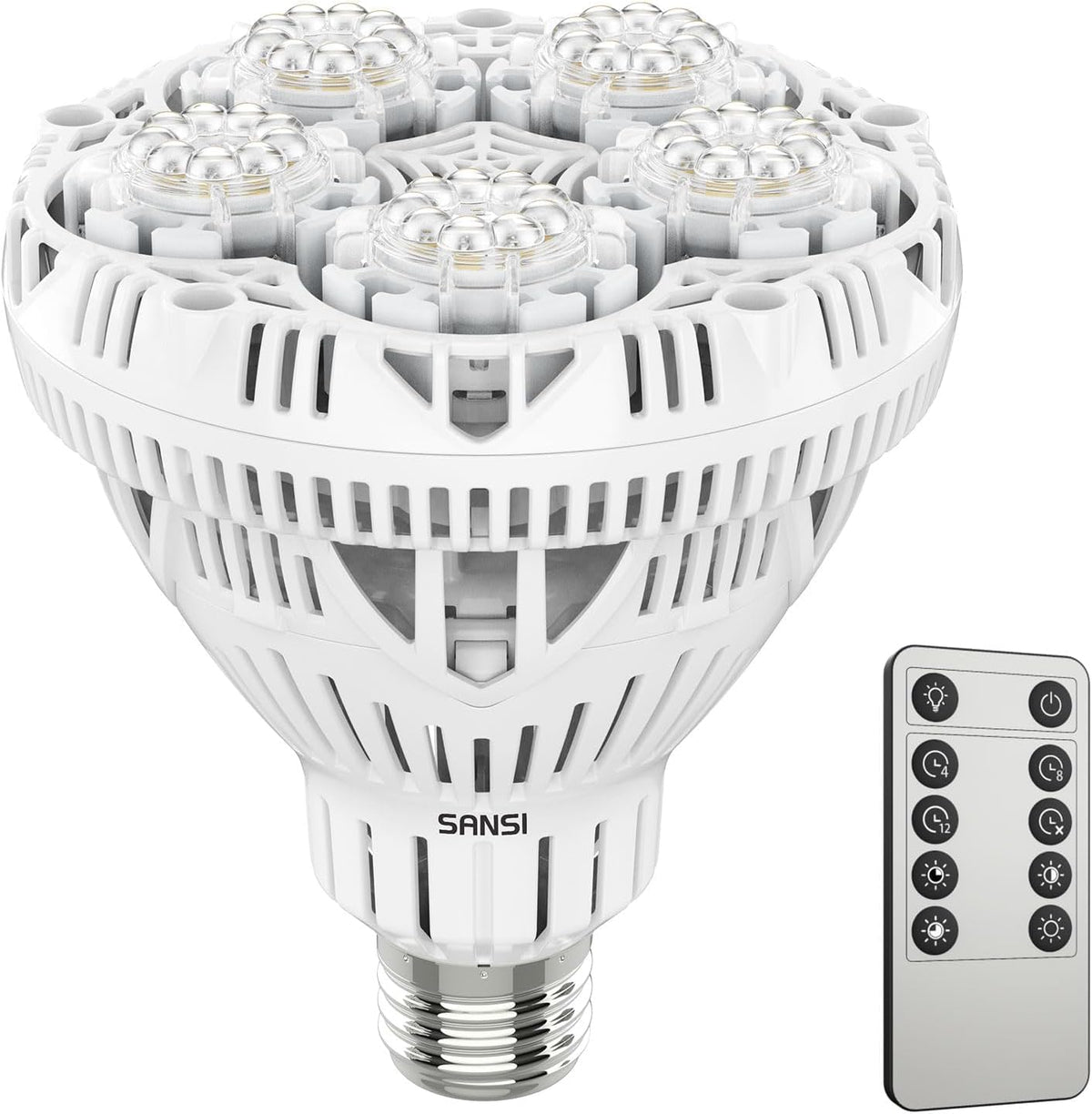 SANSI dimmable grow light bulb with remote for adjustable brightness