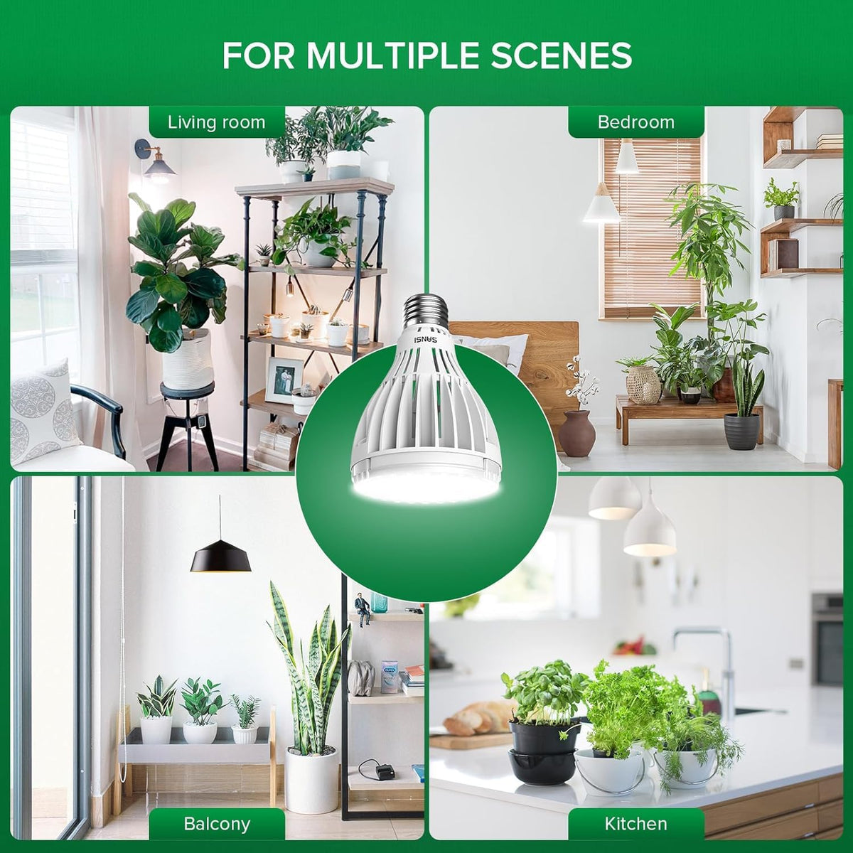 SANSI E26 base installation compatible with standard fixtures.