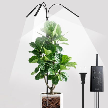 SANSI grow light base-stake assembly supports tall plants securely for steady placement.