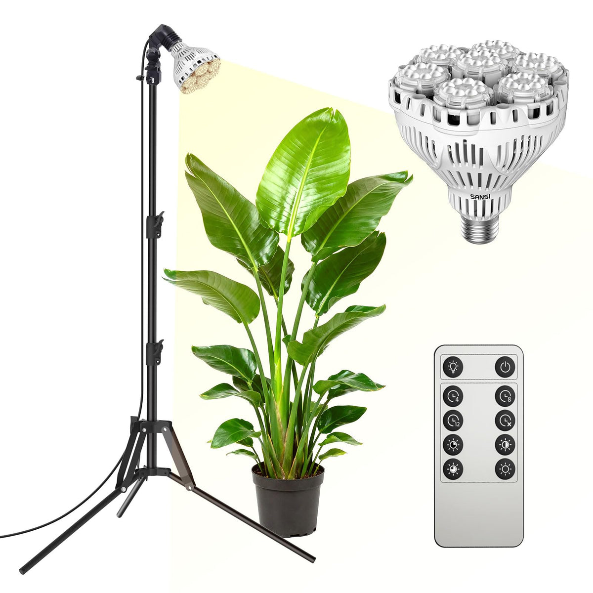 SANSI grow lights full spectrum LED for healthier indoor plant growth.