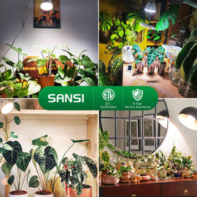 SANSI LED grow light bulb; ETL and CE certified for safe indoor use.