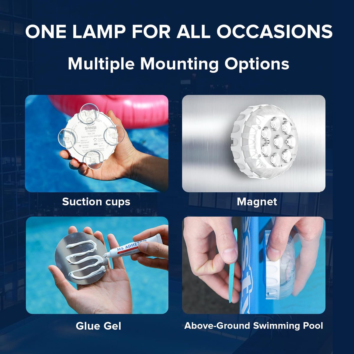 IP68 waterproof and rustproof SANSI pool lights for durability in water