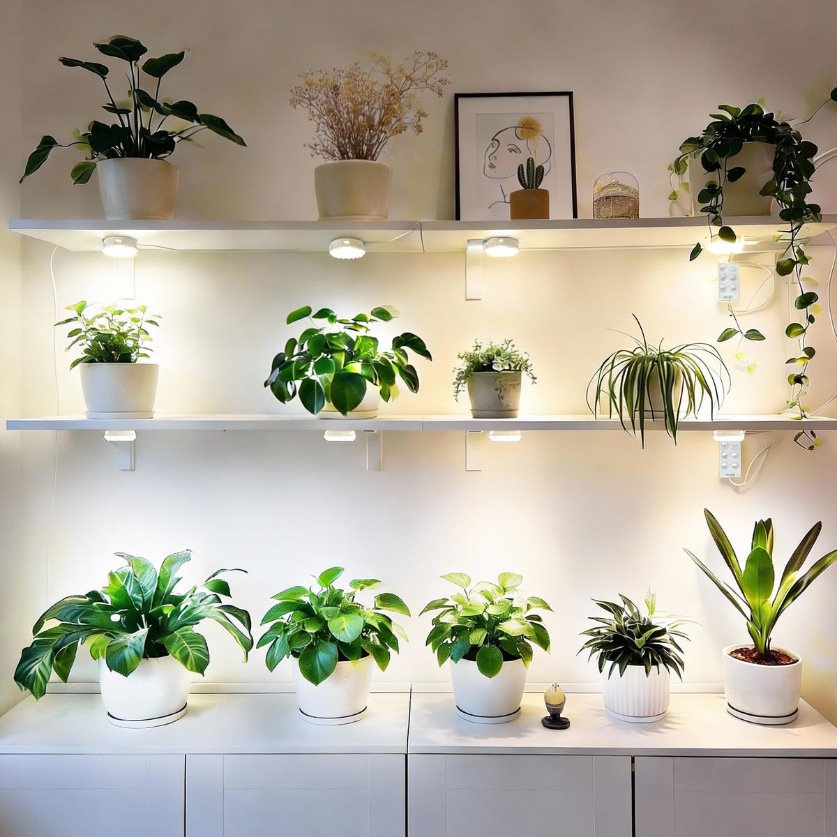 SANSI puck grow light installation kit includes tape and zip ties.