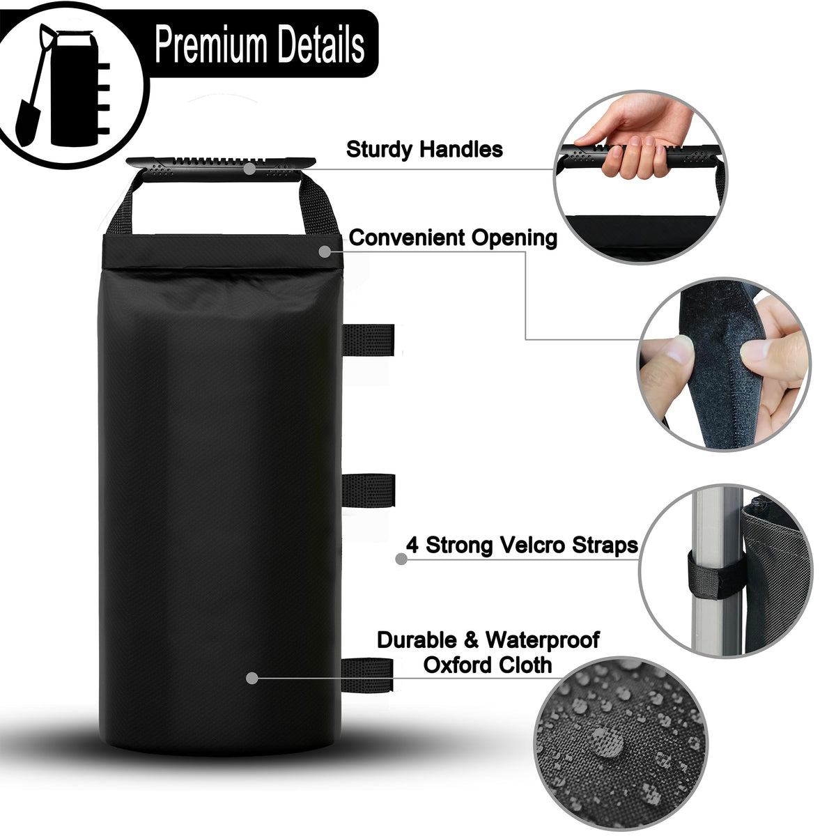 SANUMY cylindrical design provides even weight distribution for stability