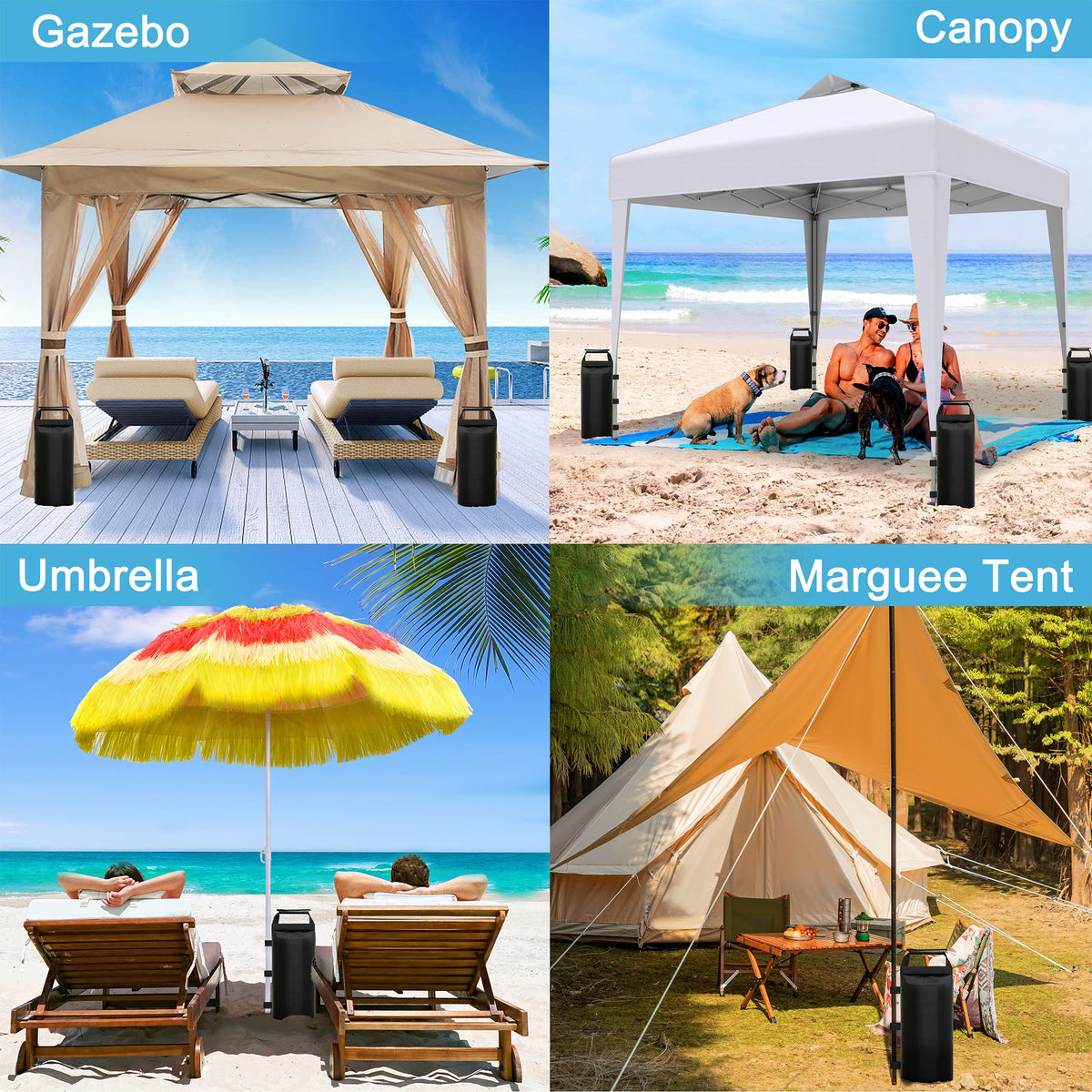 SANUMY wind-resistant outdoor weights suitable for beach, campsite, or festival