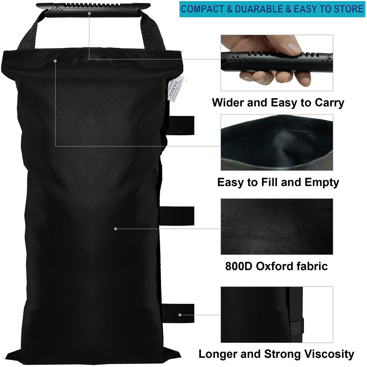 SANWAY heavy-duty 800D fabric sand bags withstand outdoor use