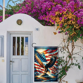 Saoplasa 12x18 yard flag perfect for gardens, patios, and lawns.