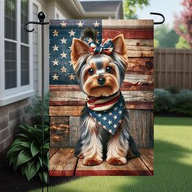 Saoplasa American flag garden flag for long-lasting outdoor use.