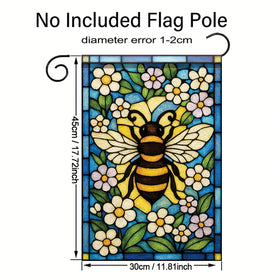 Saoplasa bee art flag with mosaic blossoms for outdoor charm.