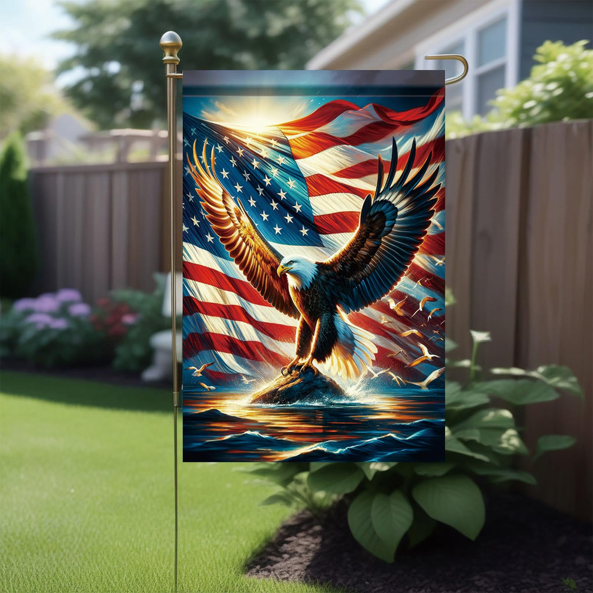 Saoplasa Double-sided printing flag ensures visibility from both sides in the yard.
