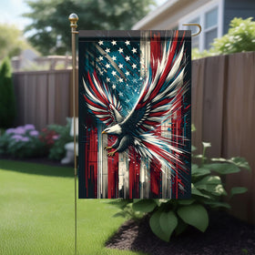 Saoplasa eagle-focused flag with detailed illustration ready for lawn or porch display.