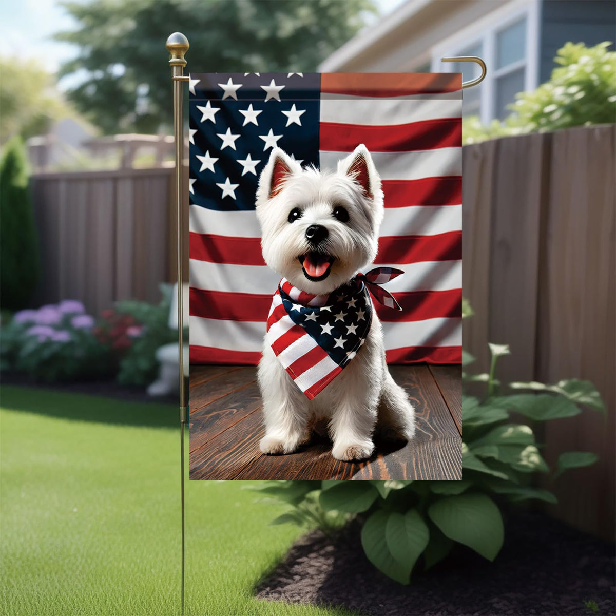Saoplasa garden flag is easy to install on standard flag poles