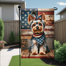 Saoplasa easy-install garden flag fits standard flag stands.