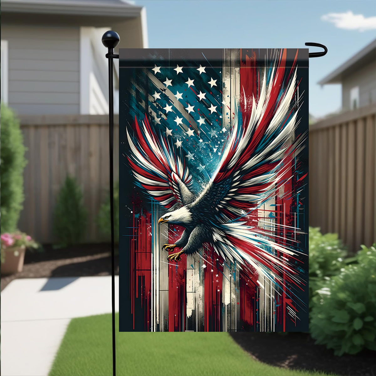 Saoplasa weather-resistant spun polyester flag offers durable, fade-resistant color for outdoor use.