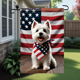 Saoplasa Westie flag with eagle and poppies for Memorial Day display
