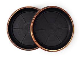 Sapphire USA 9-inch decorative tray with rustic copper finish protects pots from water damage.