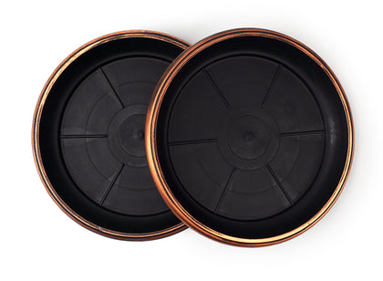Sapphire USA 9-inch decorative tray with rustic copper finish protects pots from water damage.