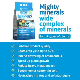 Close-up of SAPROTERRA Mighty Minerals granules for natural plant food