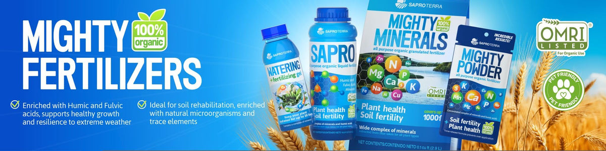 Pet-friendly SAPROTERRA Mighty Minerals being used in a family yard