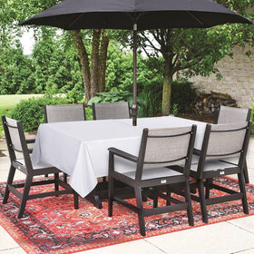 SARAFLORA waterproof 60x84 rectangle tablecloth protects surfaces.