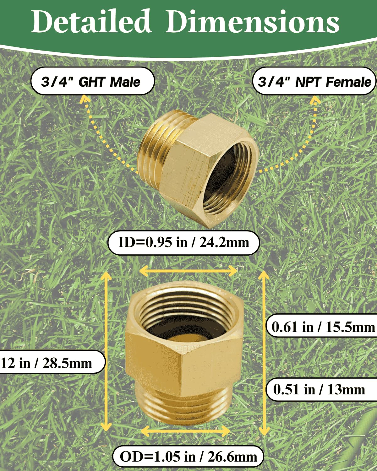 SARANICE 2-pack adapter connects hoses to irrigation systems smoothly.