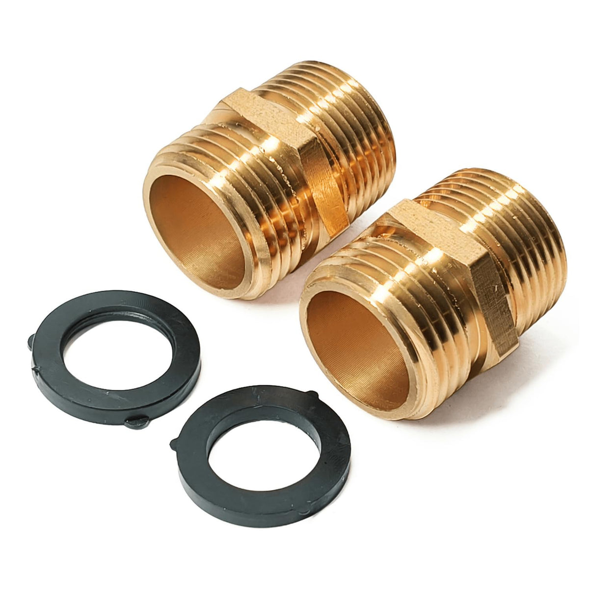 Saranice brass GHT to NPT adapter with secure, leak-free hose connection.