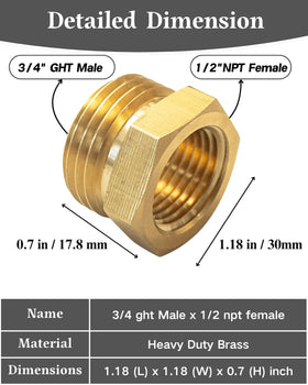 Universal SARANICE brass connector for hoses, pumps, or pipes.
