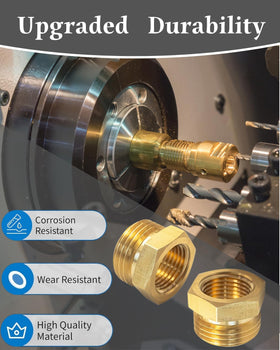 Sturdy SARANICE brass construction resists weather and rust in garden hose connections.