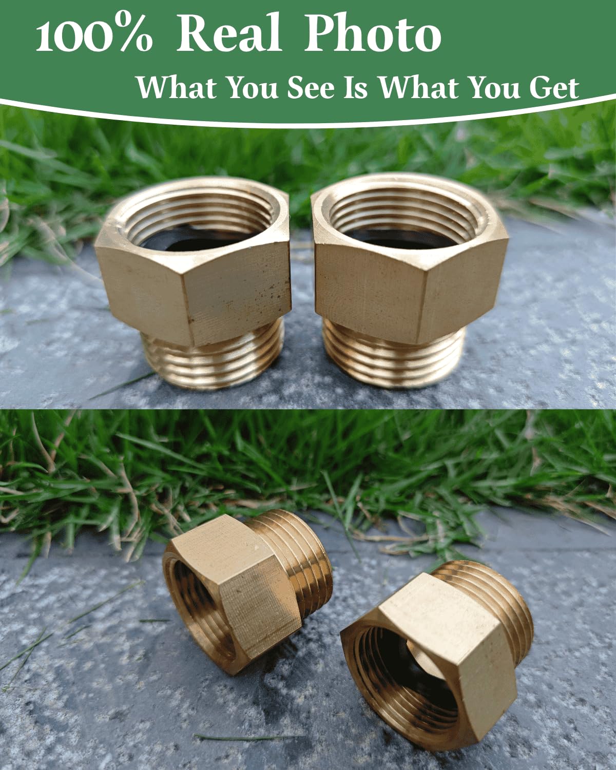 SARANICE dual-pack brass adapters simplify outdoor watering setup.