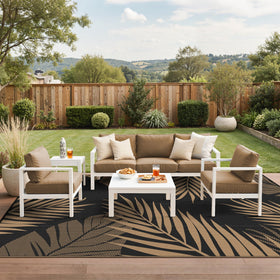 sarben outdoor rug 10x14 easy to clean with water or damp cloth