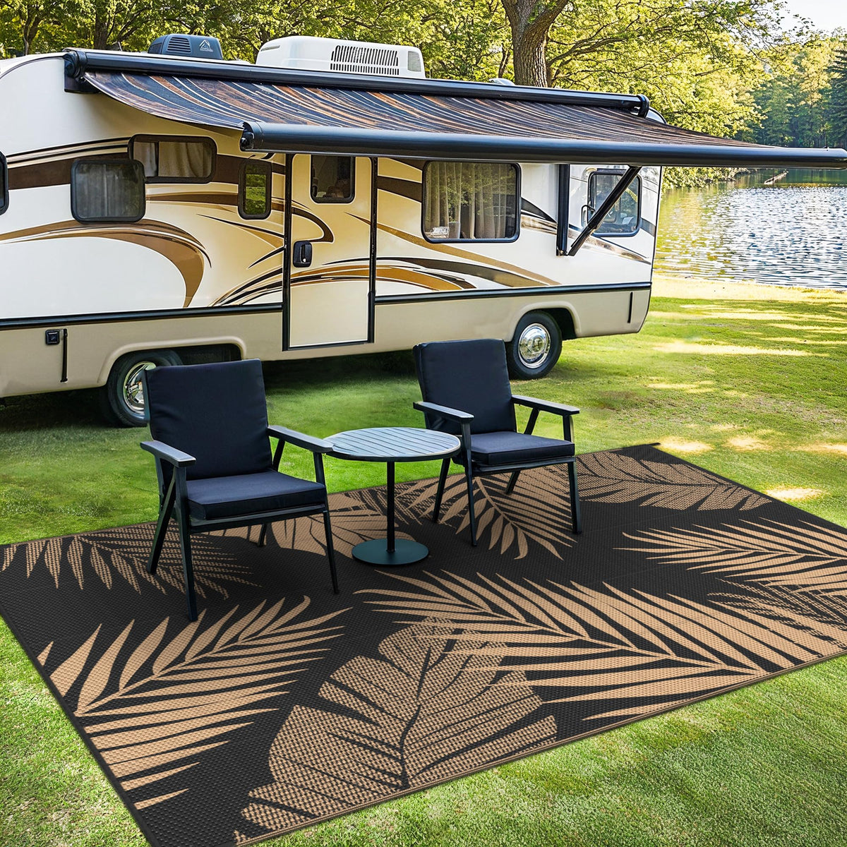 sarben outdoor rug 10x14 portable for RV camping with carry bag