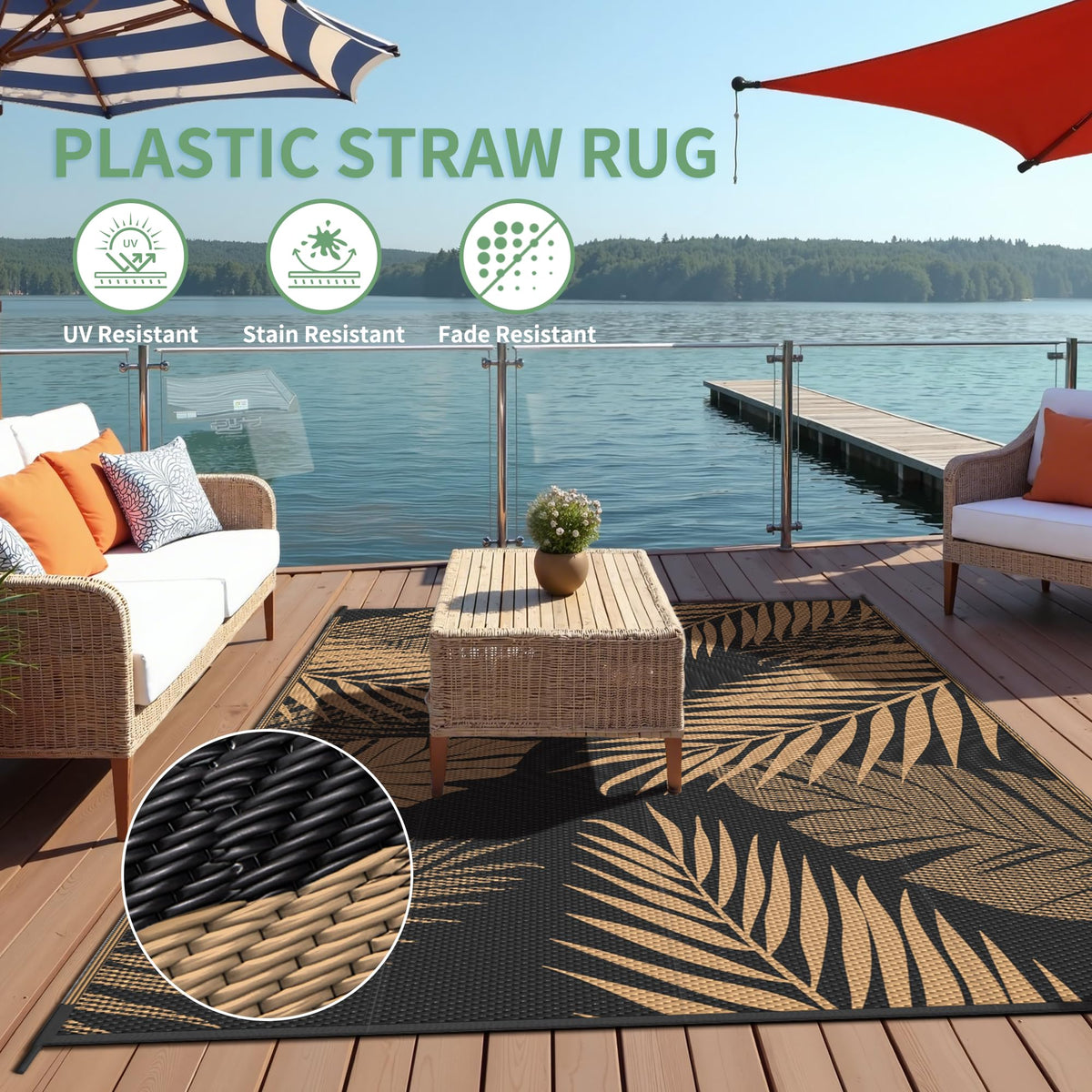 sarben outdoor rug 10x14 weather-resistant for decks, porches, patios