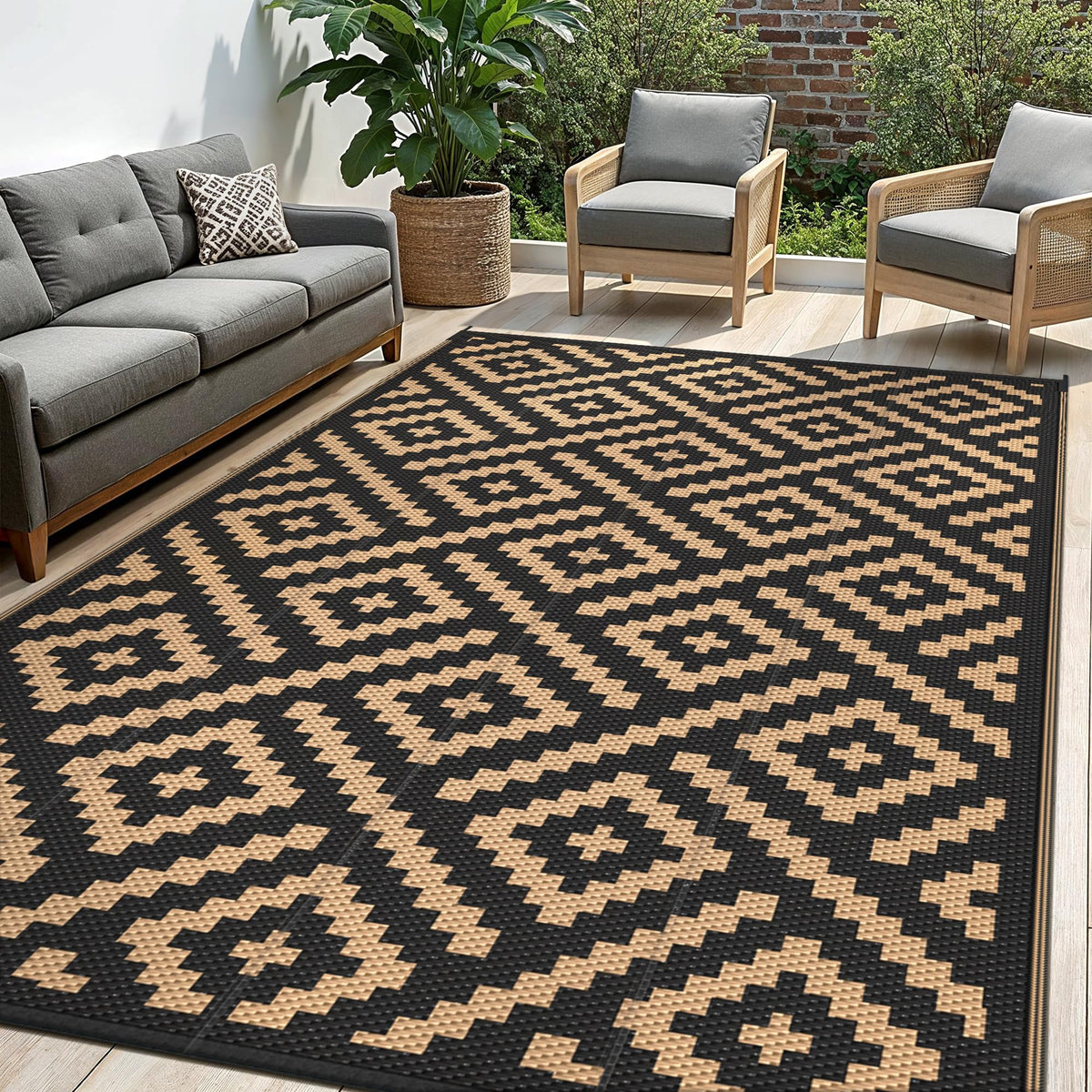 Sarben outdoor rug 6x9 for patios—durable, weather-ready