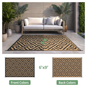 Sarben reversible patio rug with geometric pattern for quick style refresh
