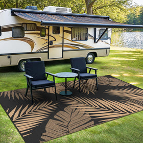 Sarben RV mat folds compactly for travel and storage.