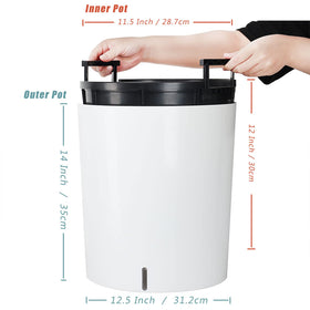SAROSORA outer pot stores water to keep plants hydrated longer.