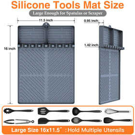 SARTNP silicone griddle-tools mat preventing scratches and stabilizing utensils
