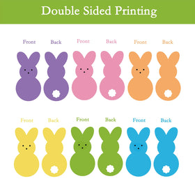 Sarybei Easter yard bunny peeps stake, side view, doubles as a festive garden accent.