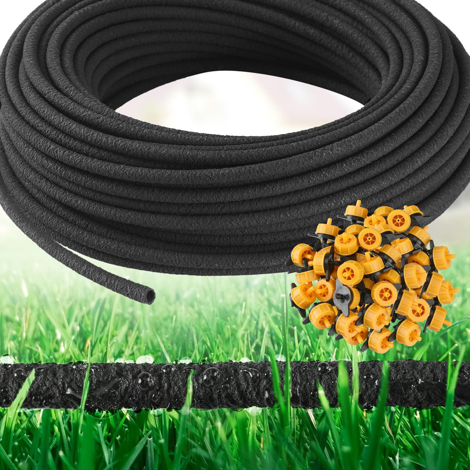 Sasylvia 200ft soaker hose ready for even garden watering and reduced waste.