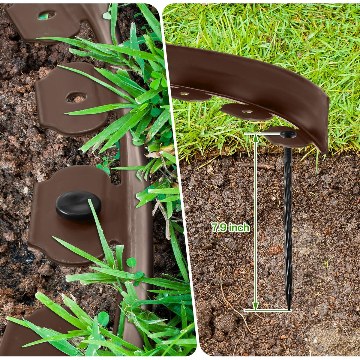 Sasylvia connectors 10-pack join edging sections for continuous garden borders.