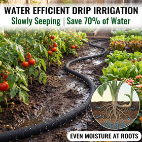 Sasylvia soaker hose with water-flow holes for even watering