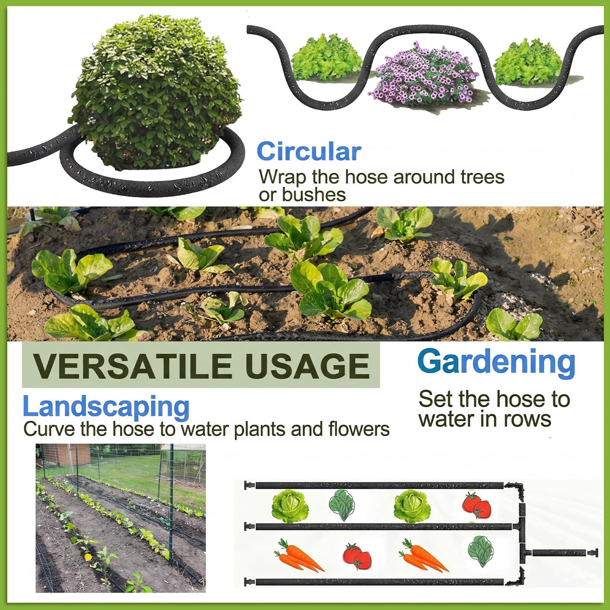 Sasylvia weather-resistant garden irrigation hose in outdoor setting