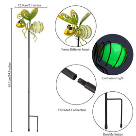 SATHGA luminous bee garden stake yellow brightens dark pathways for safer stepping.