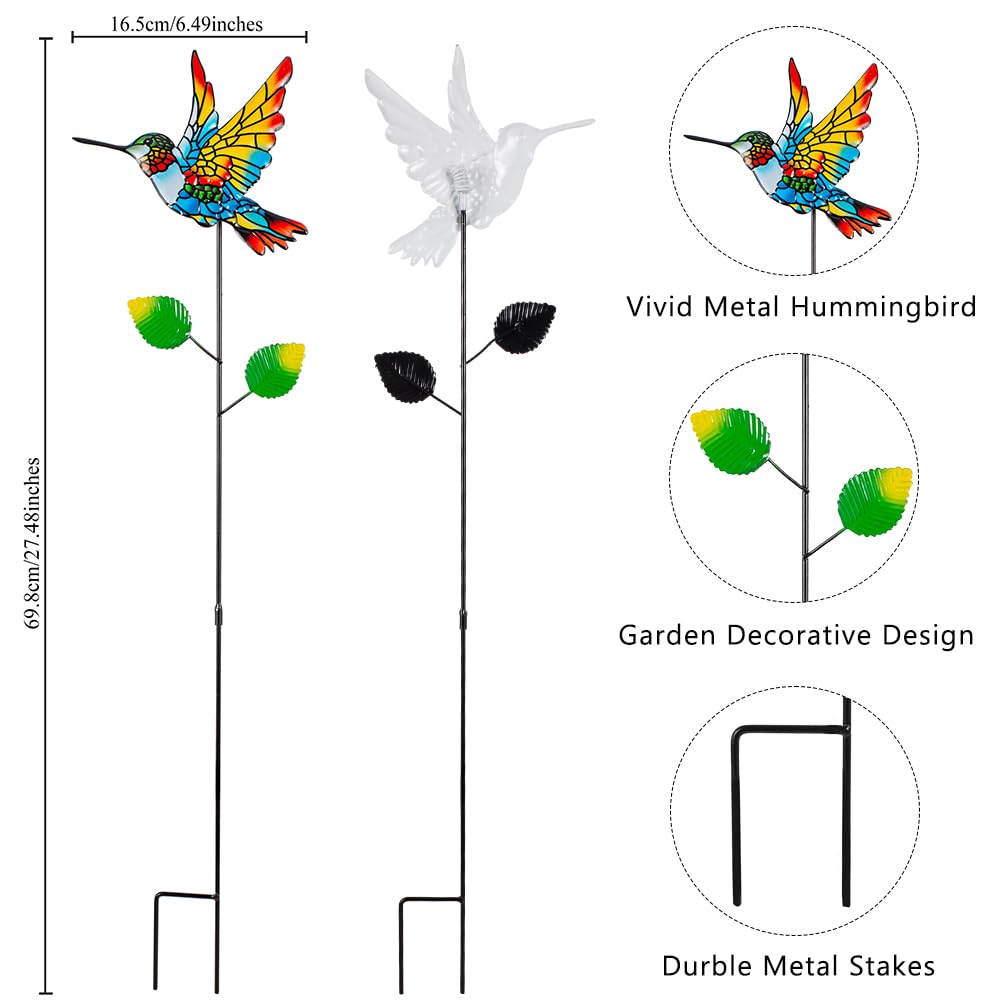 SATHGA hummingbird stake closeup colorful plumage brings year-round visual interest